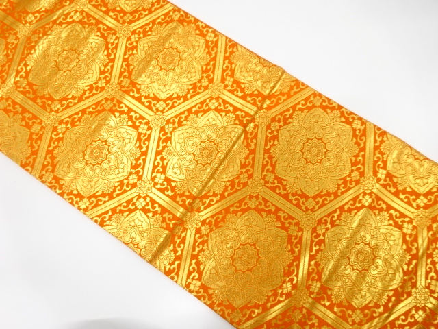 JAPANESE FUKURO OBI / WOVEN FLOWER CREST